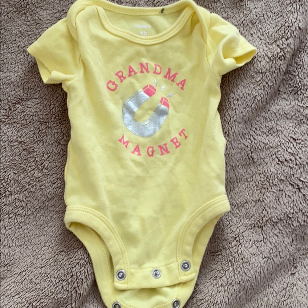 Newborn yellow grandma onesie